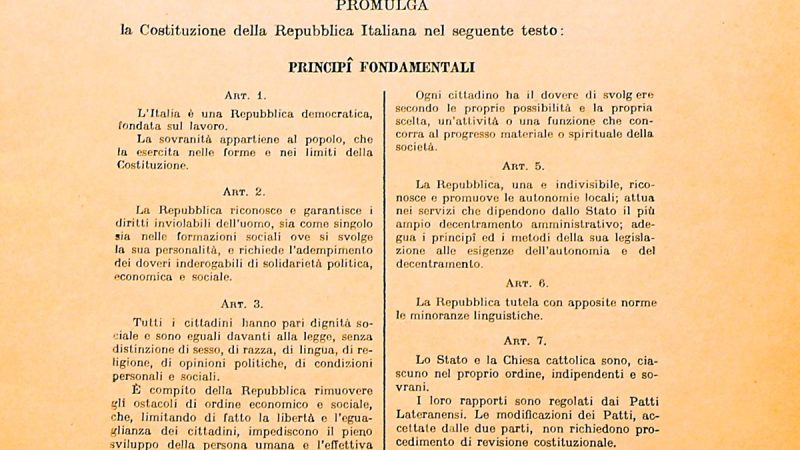 La modifica della Costituzione Italiana.