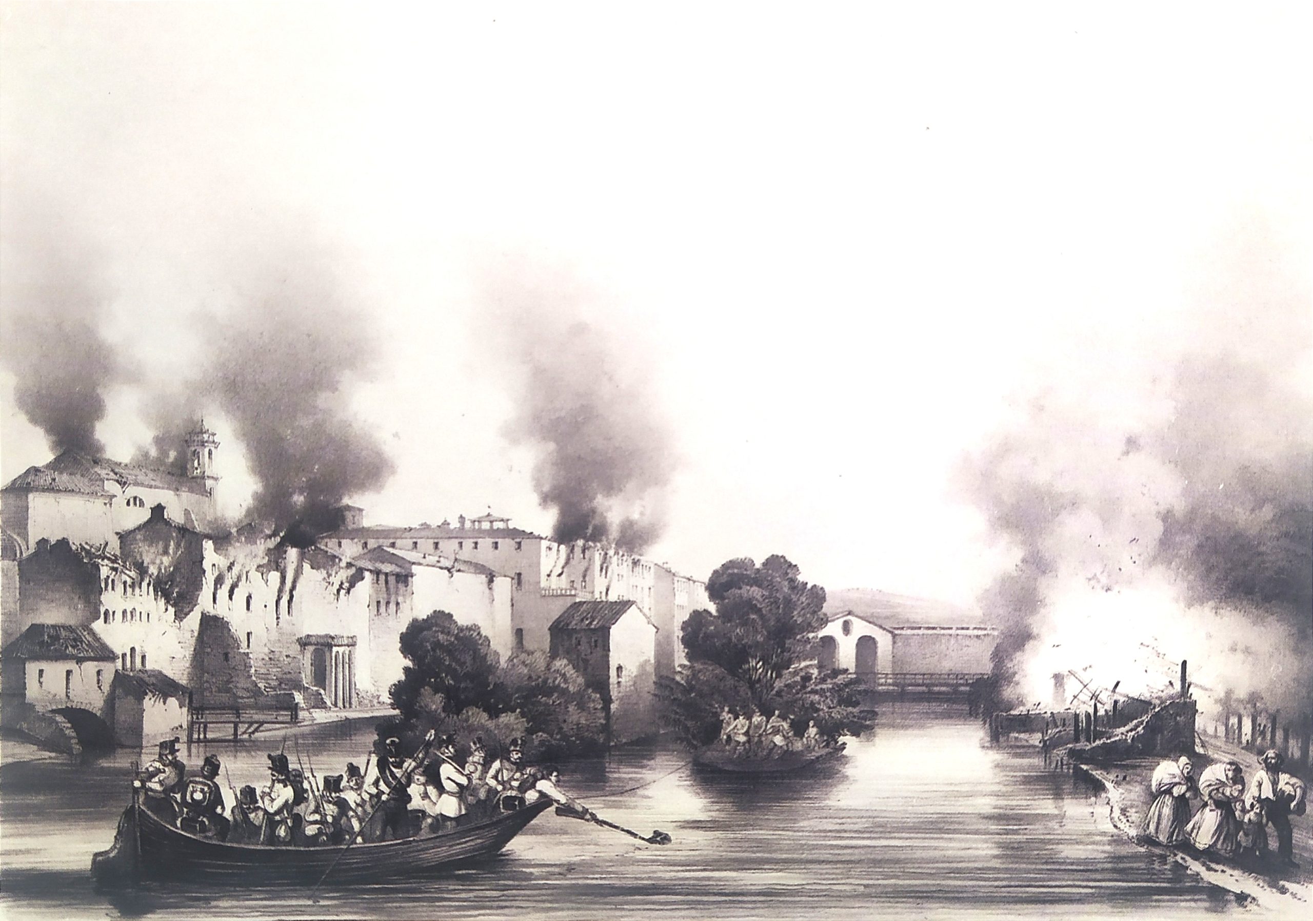 27 maggio 1848, Peschiera in fiamme.