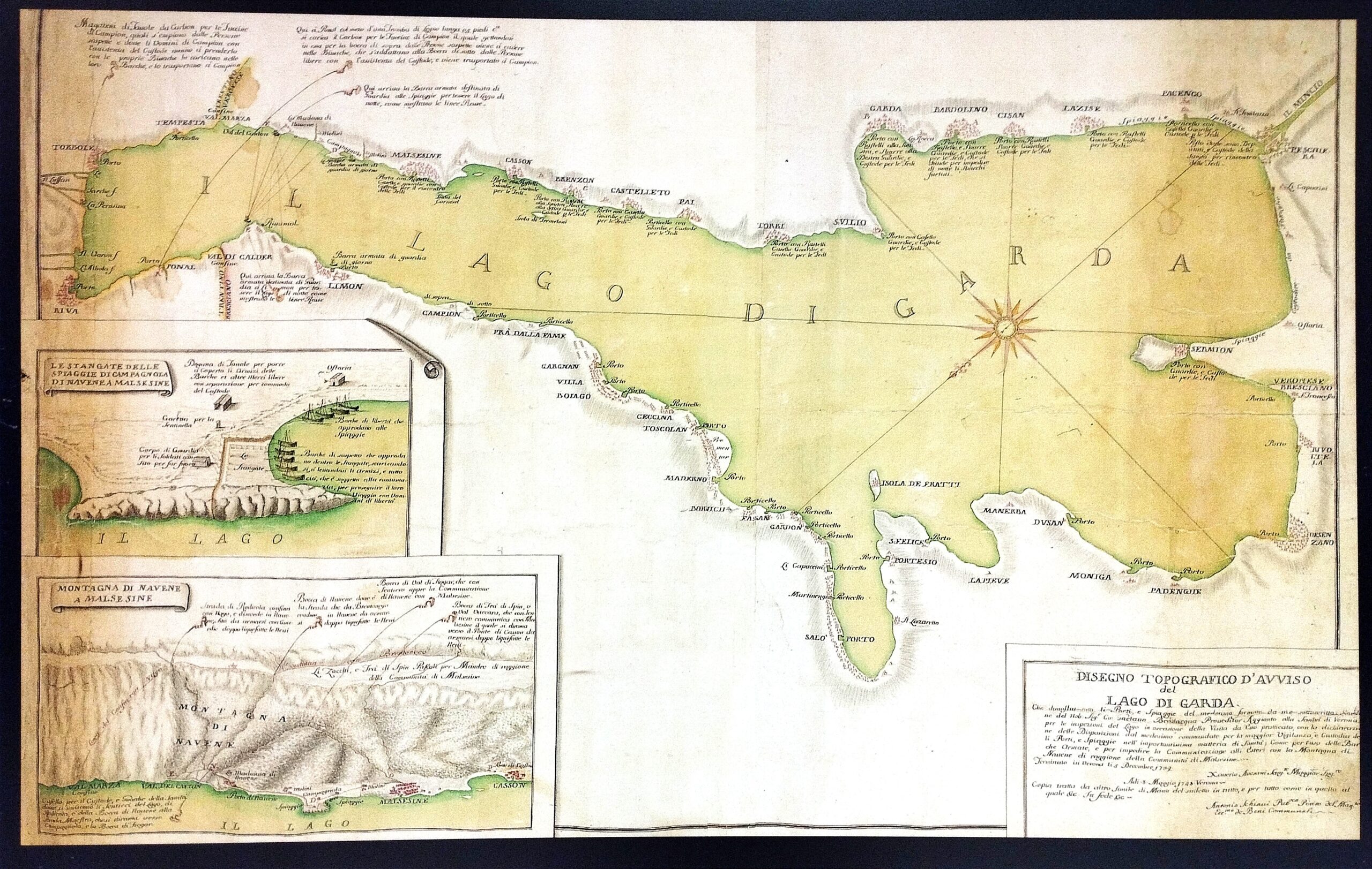 Il Lago di Garda nel ‘700, tra linee di confine e valichi di montagna